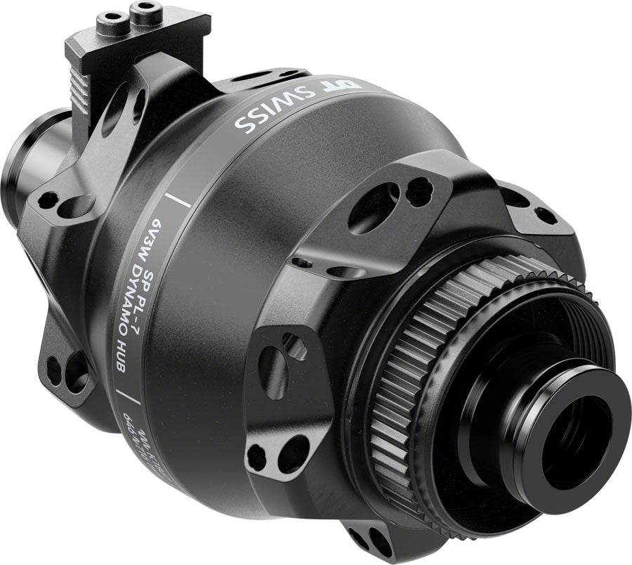 DT Swiss 350 Front Hub - 12 x 100mm Center-Lock BLK 24H Dynamo Shutter 35P Straight Pull