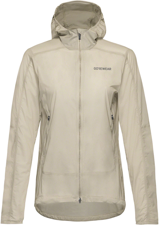 Gorewear Fernflow Hooded Windbreaker - Beige Womens Medium