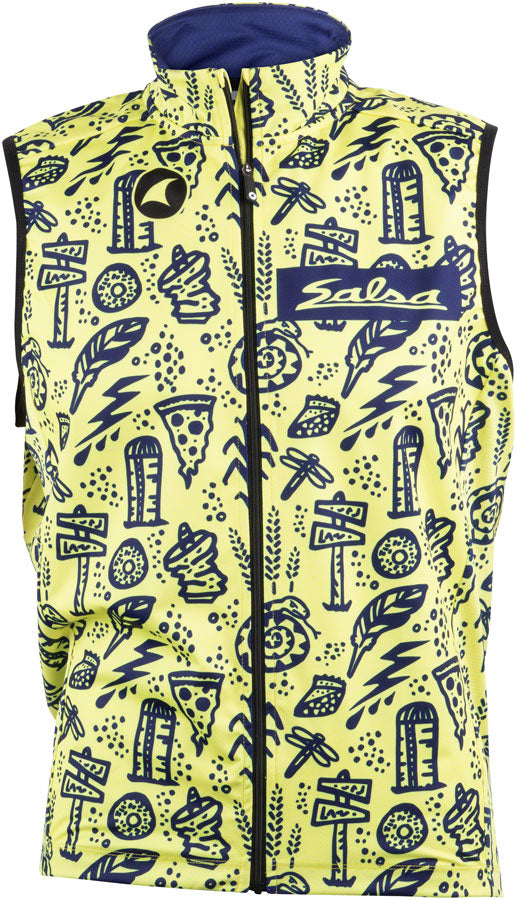 Salsa Mens Gravel Story Vest - Yellow Dark Blue Small