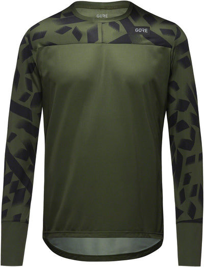 Gorewear Trail KPR Daily Long Sleeve Jersey - Utility Green/BLK Mens Small