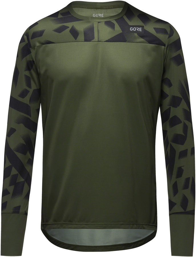 Gorewear Trail KPR Daily Long Sleeve Jersey - Utility Green/BLK Mens Small