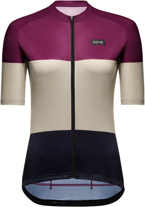 Gorewear Spirit Stripes Jersey - Purple/Beige Womens Large 12/14