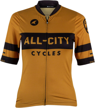 All-City Classic Logowear Womens Jersey - Mustard Brown Black Small