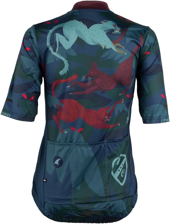 All-City Night Claw Womens Jersey - Dark Teal Spruce Green Mulberry Large