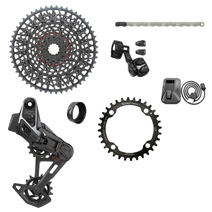 SRAM X0 Eagle T-Type Ebike AXS Groupset - Wolftooth 104BCD 34T Chainring, Derailleur, Shifter, 10-52t Cassette, XX Chain, Arms not included