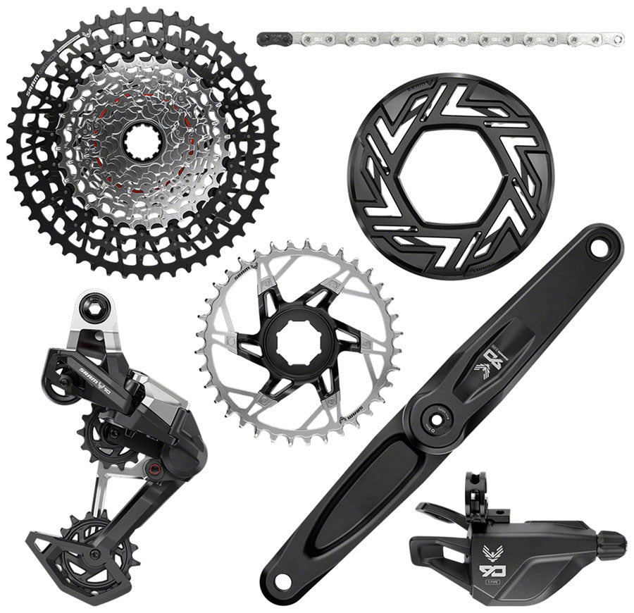 SRAM Eagle 90 Ebike Groupset -  170mm Brose 36T Clip-on Guard Chain XS-1275 10-52t Single Click Shifter Rear Derailleur