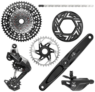 SRAM Eagle 90 Ebike Groupset -  170mm Bosch 36T Clip-on Guard Chain XS-1275 10-52t Single Click Shifter Rear Derailleur