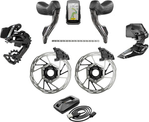 SRAM Force eTap AXS Road Groupset - 2x12-Speed HRD Shift/Brake Levers FM Calipers Rotors Chain F/R Derailleurs Hammerhead Karoo E1