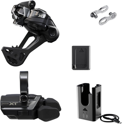 Shimano Deore XT M8250 Di2 Wireless Upgrade Kit - M8250-SGS Rear Derailleur, M8250-R Shifter, Battery, Charger, Quick Link