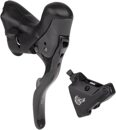 Campagnolo Super Record Ergopower Hydraulic Brake/Shift Lever Disc Caliper - Left/Front 12-Speed 140mm Flat Mount Caliper BLK