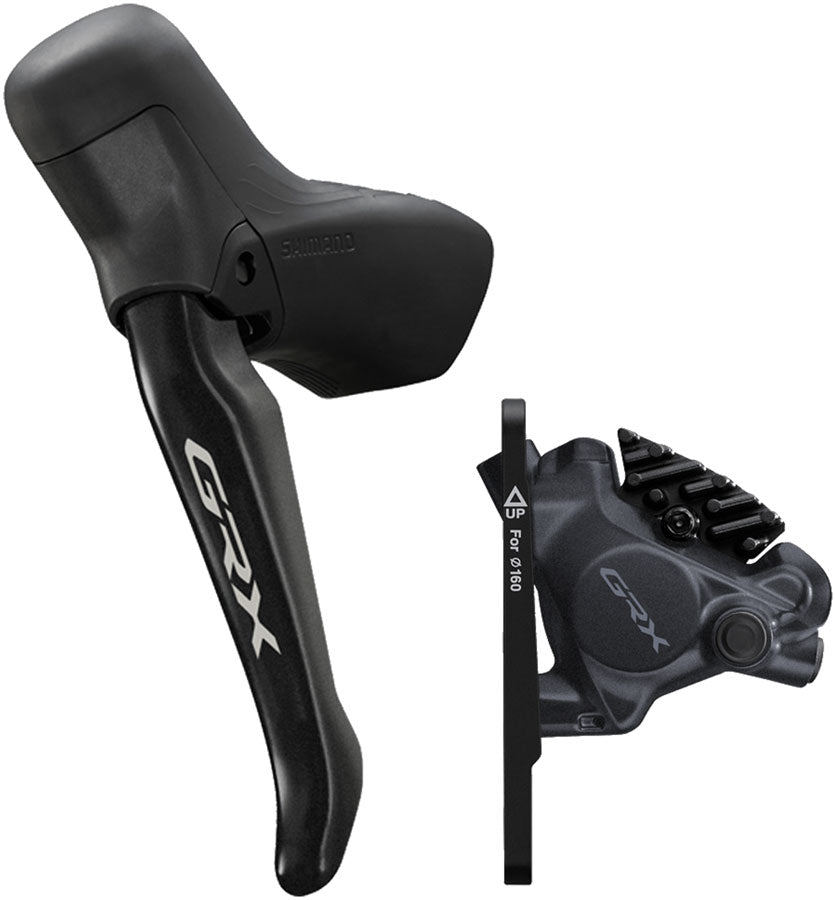 Shimano GRX BL-RS717-L Brake Lever BR-RX410 Hydraulic Disc Brake Caliper - Left/Front Flat Mount Caliper BLK