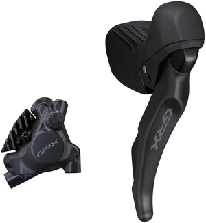Shimano GRX ST-RX610 Shift/Brake Lever BR-RX410 Hyd Disc Brake Caliper - Right/Rear 12-Spd Flat Mnt Caliper For 25mm Mount BLK