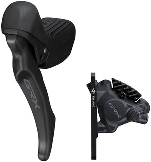 Shimano GRX BL-RX610 Brake Lever BR-RX410 Hydraulic Disc Brake Caliper - Left/Front Flat Mount Caliper BLK