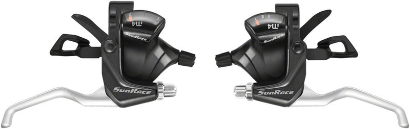 SunRace M406 ST Trigger Brake/Shift Lever Set - 3x7-Speed For V-Brakes BLK/Silver