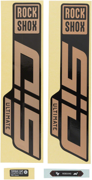 Rockshox Fork Decal Kit - SID Ultimate 27.5"/29" Matte Copper Foil/High Gloss BLK
