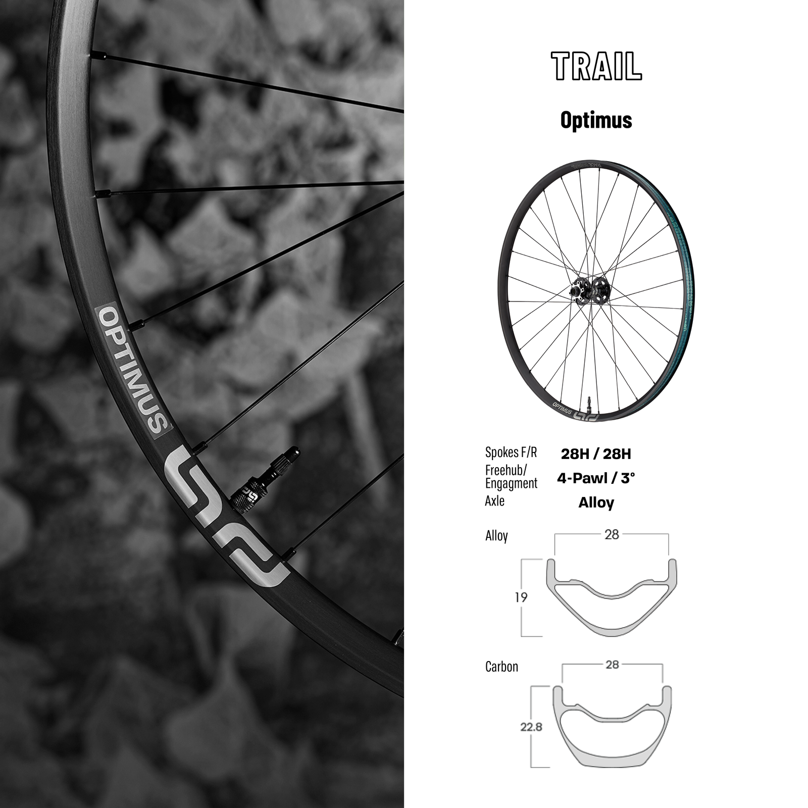 Optimus Race Alloy Trail Wheels