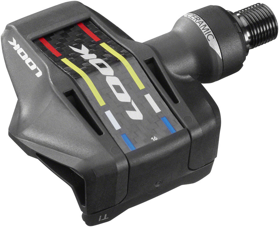 LOOK KEO Blade Carbon Ceramic Ti Pedals - Single Sided Clipless Titanium 9/16" BLK. 53mm QF 12Nm