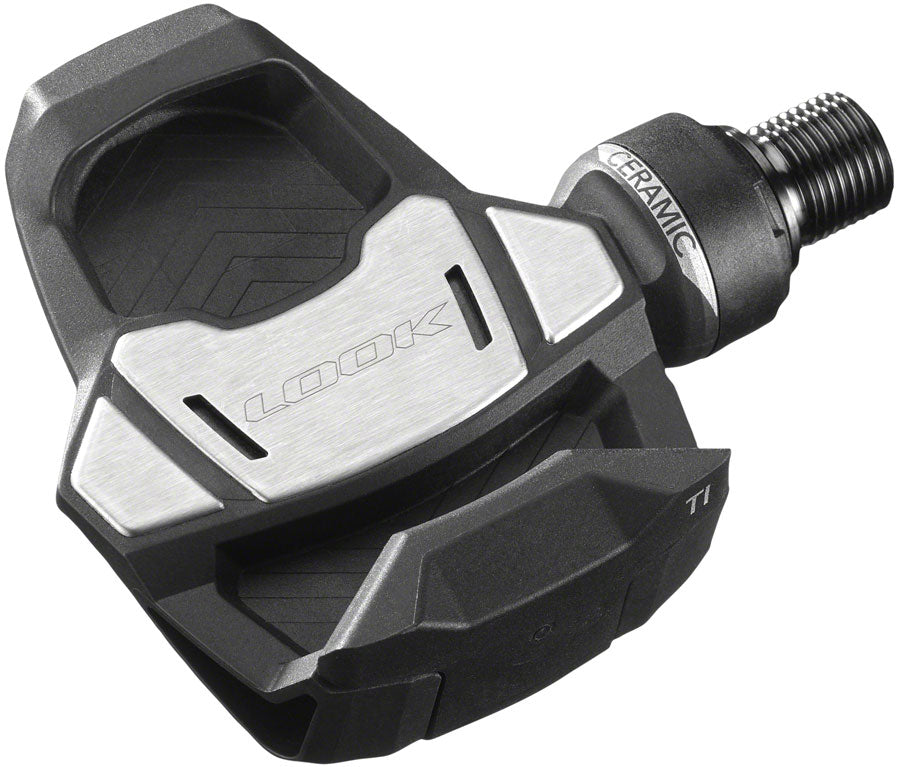 LOOK KEO Blade Carbon Ceramic Ti Pedals - Single Sided Clipless Titanium 9/16" BLK. 56mm QF 12Nm
