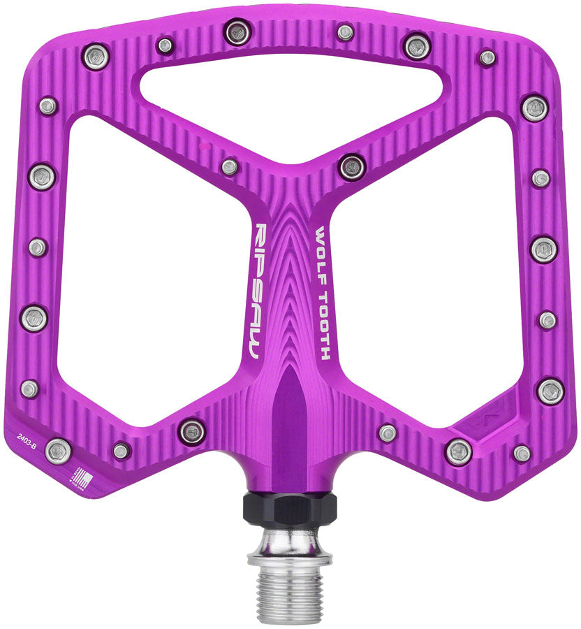 Wolf Tooth Ripsaw Aluminum Pedals - Platform Aluminum 9/16" Ultraviolet Purple