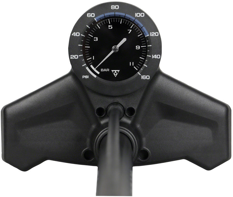 Topeak Joeblow Roadie Ex Floor Pump - Steel Barrel / Plastic Base 3.5" Base Mount Gauge 160 Psi /11 Bar Smarthead BLK/Blue