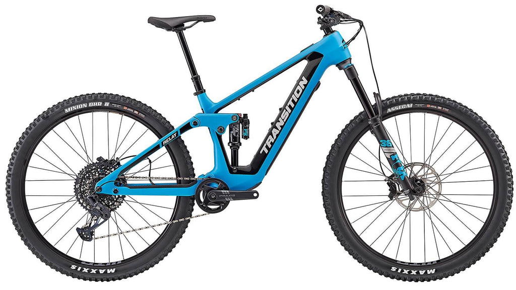 Transition Relay 29" Carbon Complete E-Bike - GX Build, Medium, TR Blue