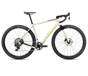 2025 Orbea TERRA M21eTEAM 1X Gravel ROAD BIKE - X-Small, Ivory White - Spicy Lime (Gloss)