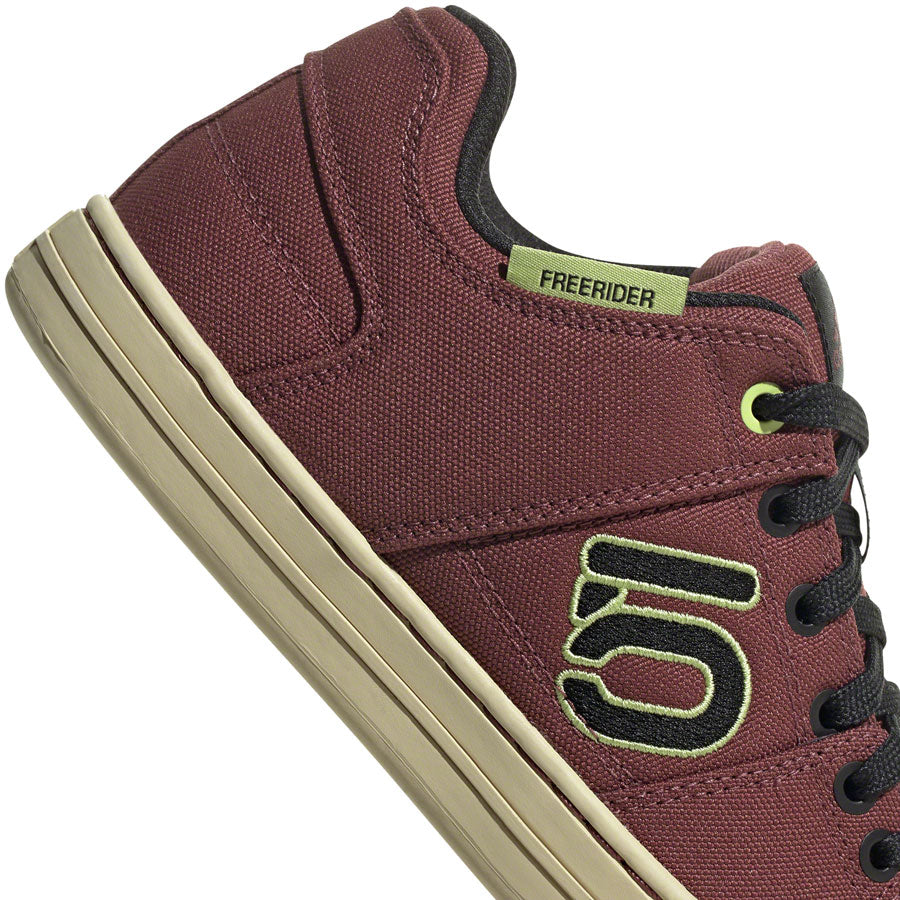 Five Ten Freerider Canvas Flat Shoes - Womens Quiet Crimson/Core BLK/Pulse Lime 9.5