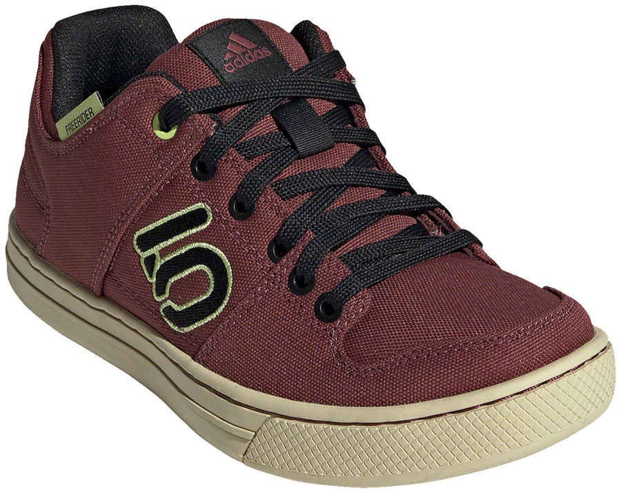 Five Ten Freerider Canvas Flat Shoes - Womens Quiet Crimson/Core BLK/Pulse Lime 9.5