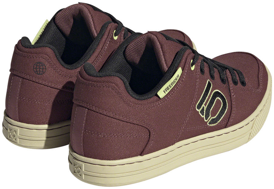 Five Ten Freerider Canvas Flat Shoes - Womens Quiet Crimson/Core Pulse Lime 9.5