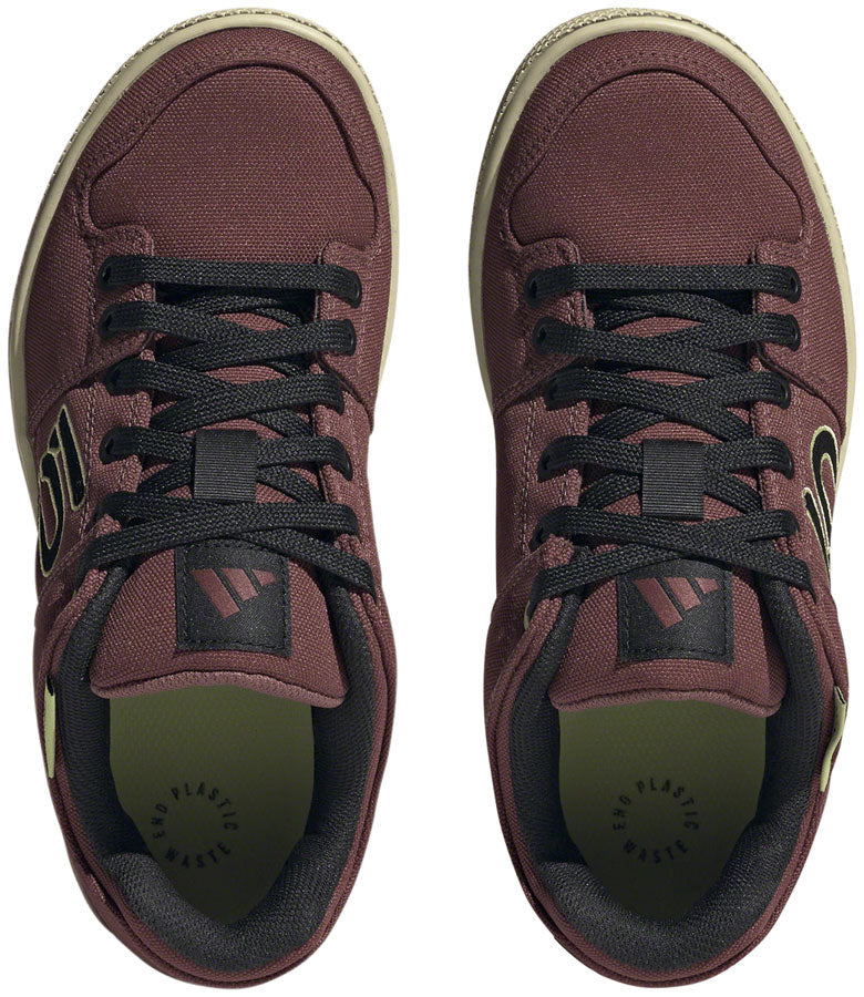 Five Ten Freerider Canvas Flat Shoes - Womens Quiet Crimson/Core Pulse Lime 9.5