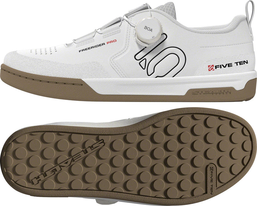 Five Ten Freerider Pro BOA Flat Shoes - Mens FTWR White/Core Black/Red 6.5