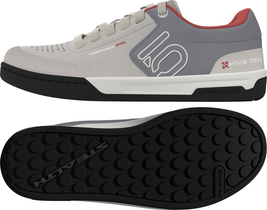 Five Ten Freerider Pro Flat Shoes - Mens Alumina/Off White/Gray 3 7