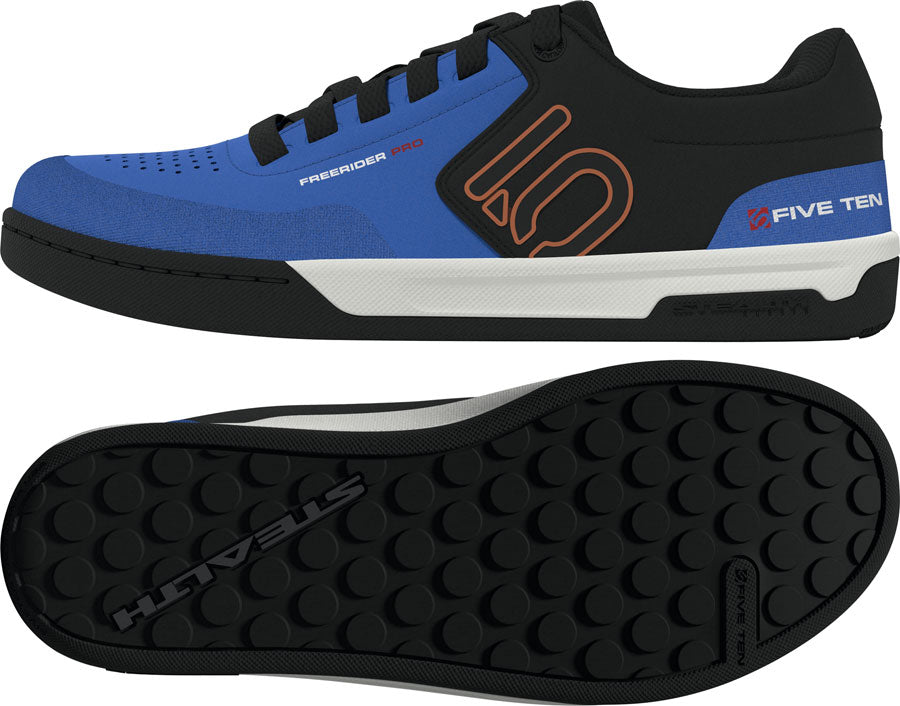 Five Ten Freerider Pro Flat Shoes - Mens Core Black/Pure Orange/Ray Blue 9