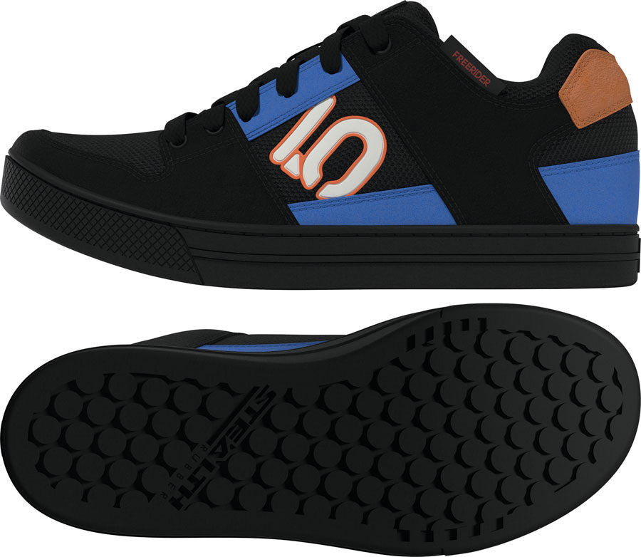 Five Ten Freerider Flat Shoes - Mens Core Black/Off White/Ray Blue 8.5
