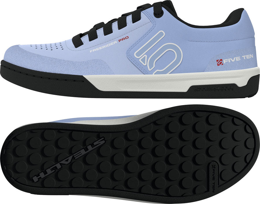 Five Ten Freerider Pro Flat Shoes - Womens Crystal Sky/Off White/Glow Blue 10
