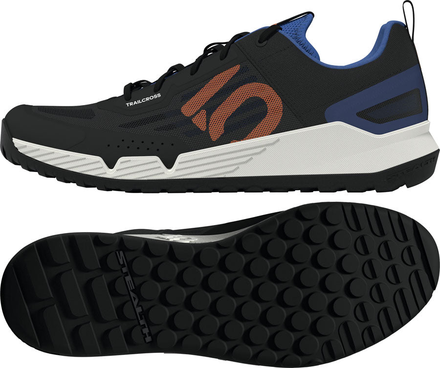 Five Ten Trailcross LT Flat Shoes - Mens Core BLK/Pure Orange/Ray Blue 11.5