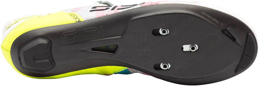 Sidi Wire 3 Road Shoes - Mens White/Yellow Fluo 44