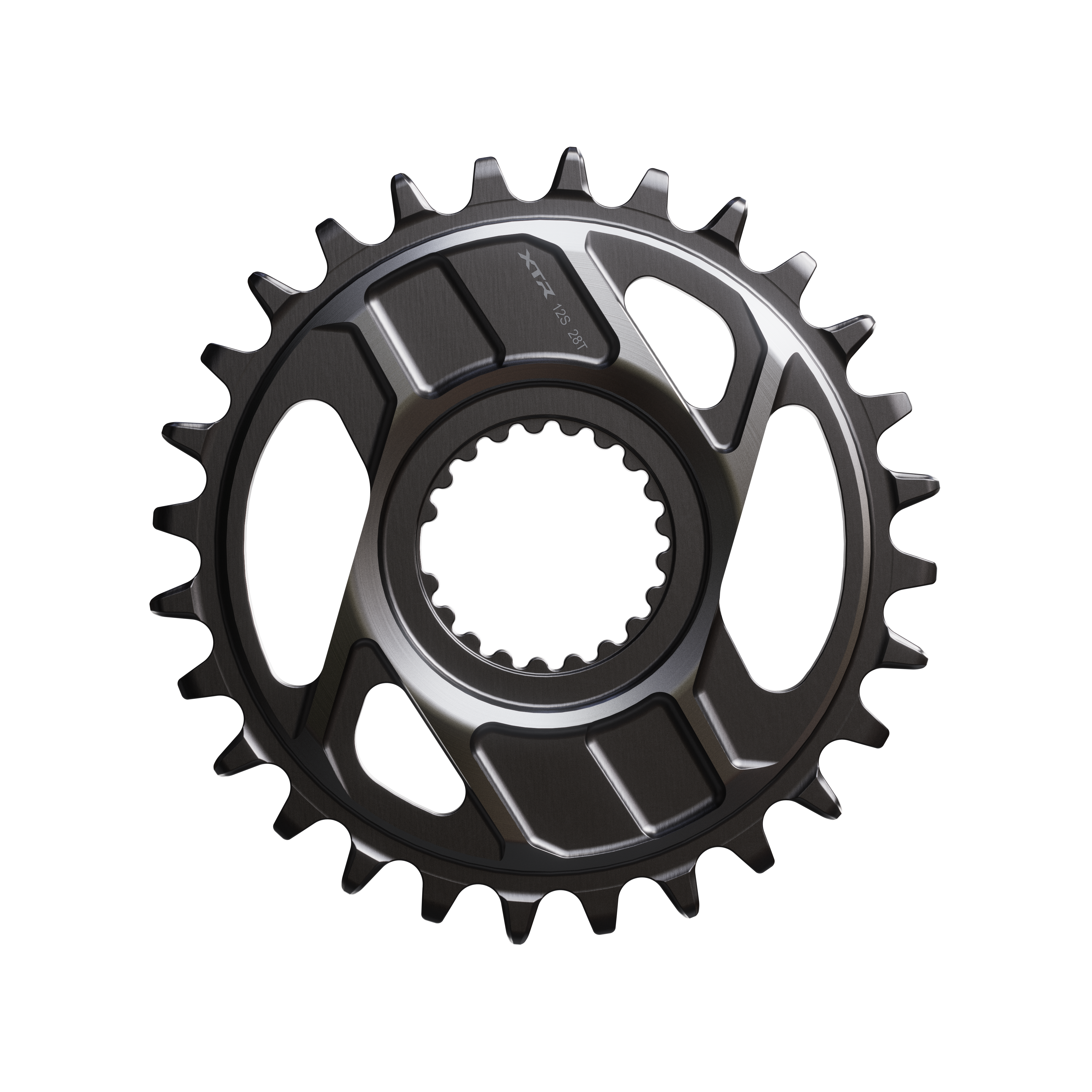 Shimano XTR SM-CRM96 1x Direct Mount Chainring - 28t Shimano Direct Mount For 12-Speed HG+ Chain Fits M9200 and M9220 Crank Dark Gray