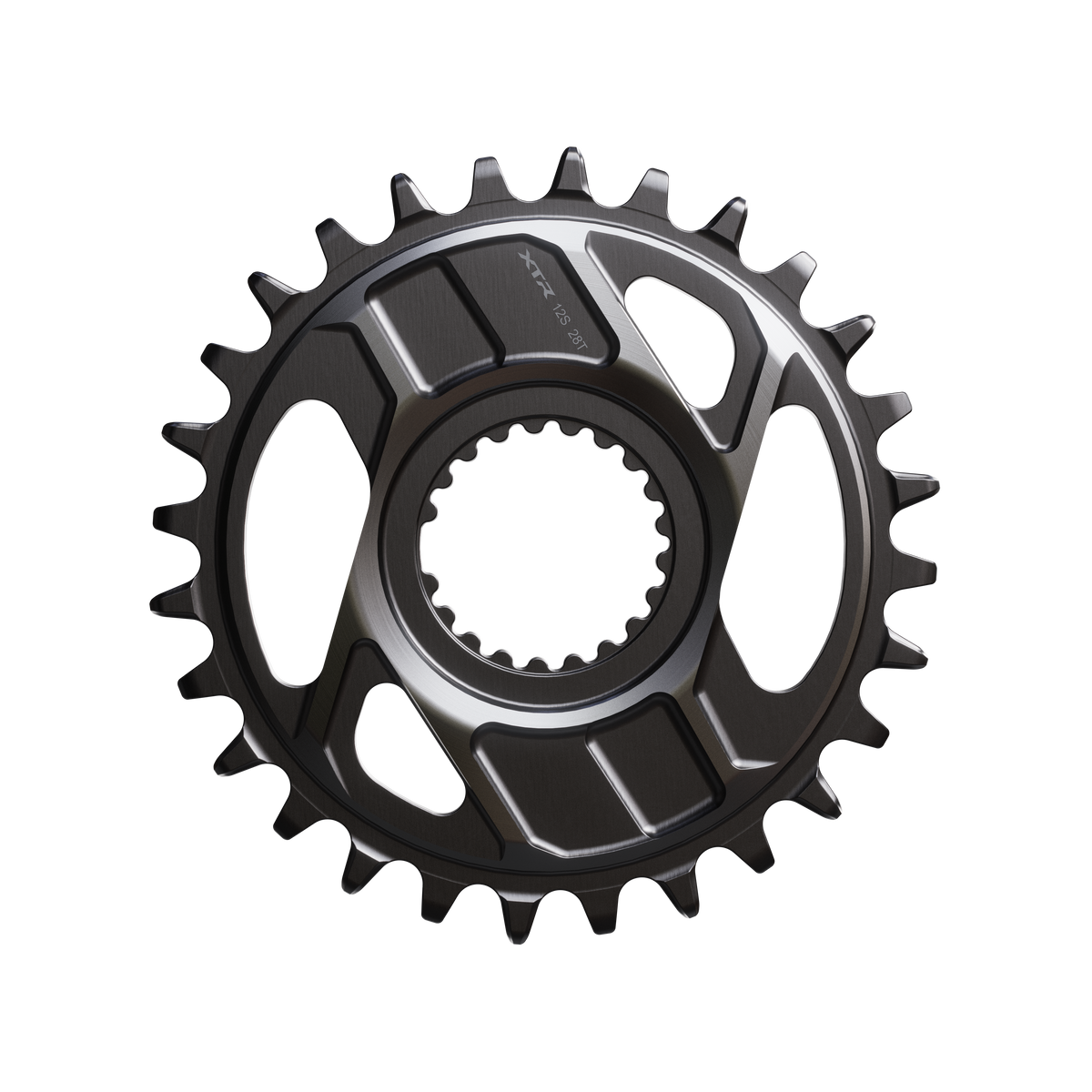 Shimano XTR SM-CRM96 1x Direct Mount Chainring - 28t Shimano Direct Mount For 12-Speed HG+ Chain Fits M9200 and M9220 Crank Dark Gray