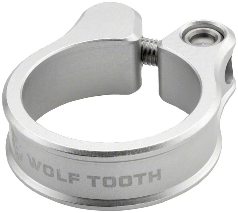 Wolf Tooth Seatpost Clamp - 34.9mm Bolt-On Raw Silver
