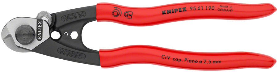 Knipex Wire Rope Shears - Polished Forged Steel 7 1/2"