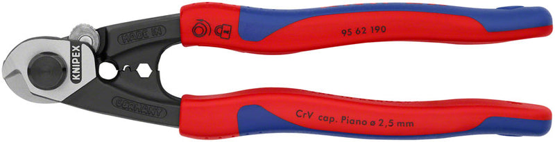 Knipex Wire Rope Shears - Burnished Forged Steel 7 1/2"