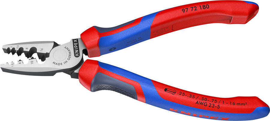 Knipex 7 1/4" Crimping Pliers for Wire Ferrules