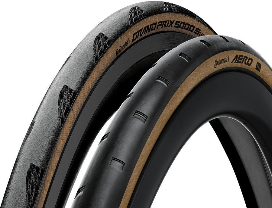 Continental Tour de France Tire Set - Aero 111 700 x 29 Front / Grand Prix 5000 S TR 700 x 30 Rear, Tubeless, Folding, Black/Transparent