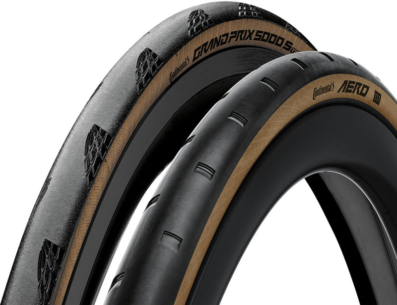 Continental Tour de France Tire Set - Aero 111 700 x 29 Front / Grand Prix 5000 S TR 700 x 30 Rear, Tubeless, Folding, Black/Transparent