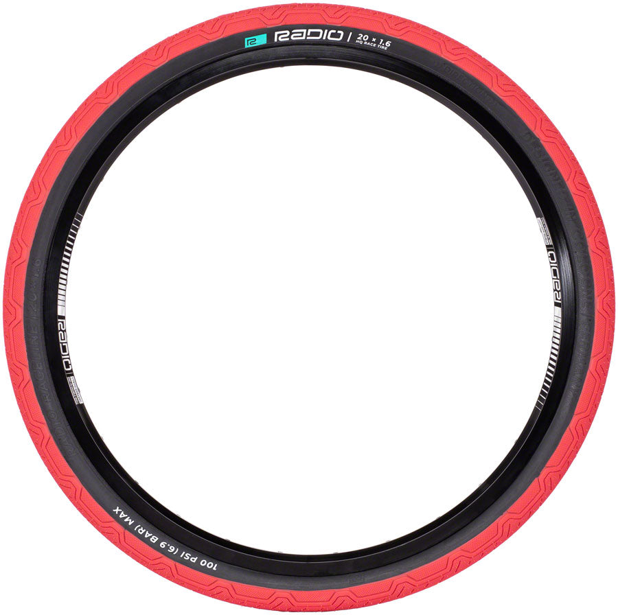 Radio Raceline Oxygen Tire - 20 x 1.6 Clincher Folding Red/Black 120 TPI