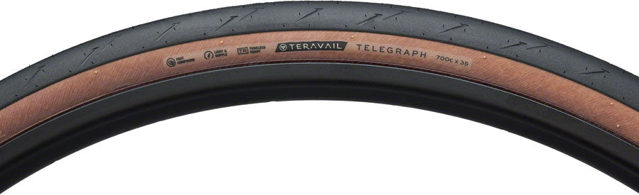 Teravail Telegraph Tire - 700 x 35 Tubeless Folding Tan Light and Supple
