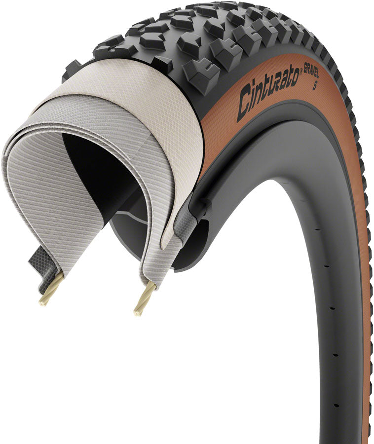Pirelli Cinturato Gravel S Tire - 700 x 50 Tubeless Folding Classic Tan