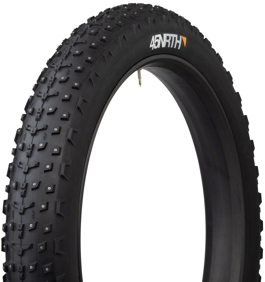 45NRTH Dillinger 4 Tire - 27.5 x 4 Tubeless Folding BLK 120 TPI 252 Concave Carbide Aluminum Studs