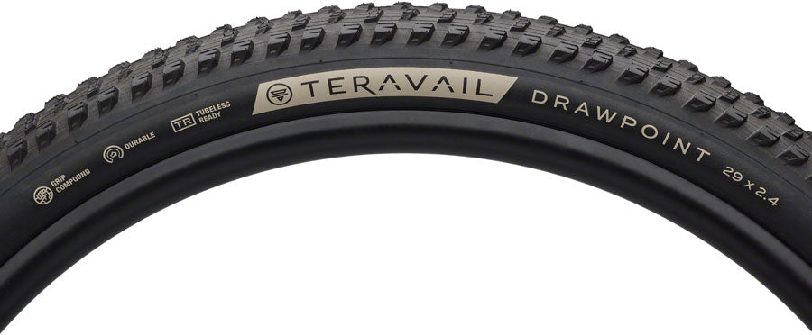 Teravail Drawpoint Tire - 29 x 2.4 Tubeless Folding BLK Durable Grip Compound